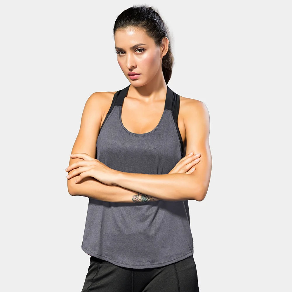 Women Gym Tops Black Sleeveless Yoga Top Women Fitness Shirt Gym Vest Running workout Sports Tops Letter Backless Shirt