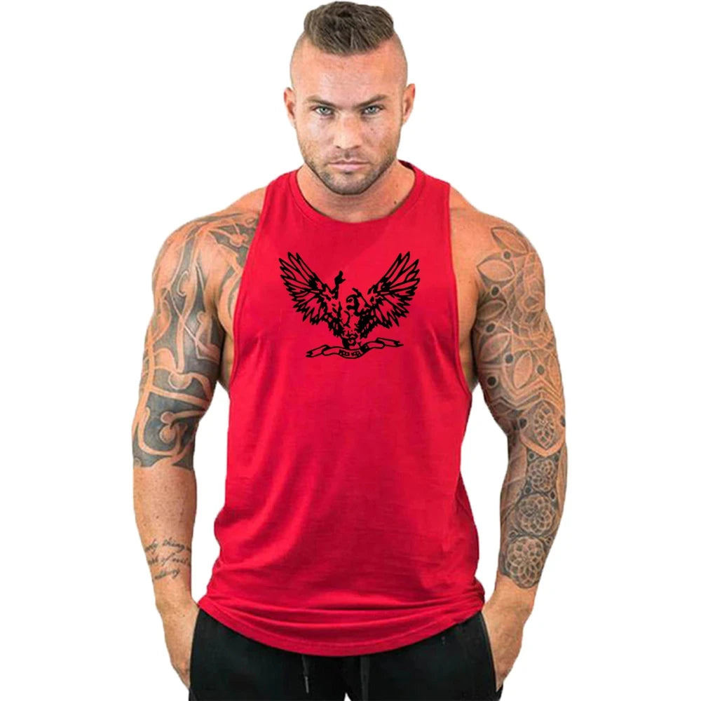 Gym Top Men Shirt Man Muscle Fit T-shirt Fitness Bodybuilding Stringer Vest Clothes Clothing Men's Singlets Muscular T-shirts