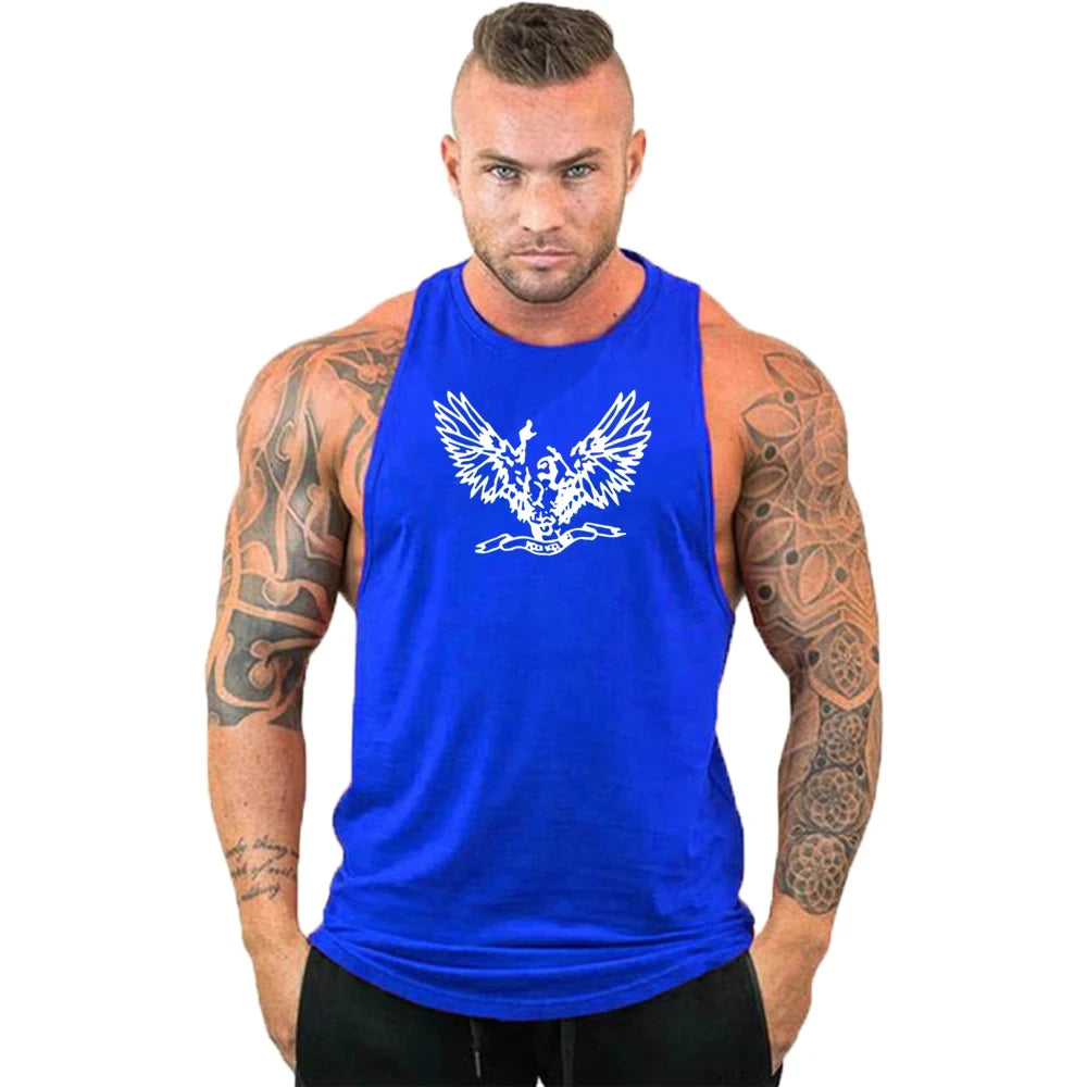 Gym Top Men Shirt Man Muscle Fit T-shirt Fitness Bodybuilding Stringer Vest Clothes Clothing Men's Singlets Muscular T-shirts