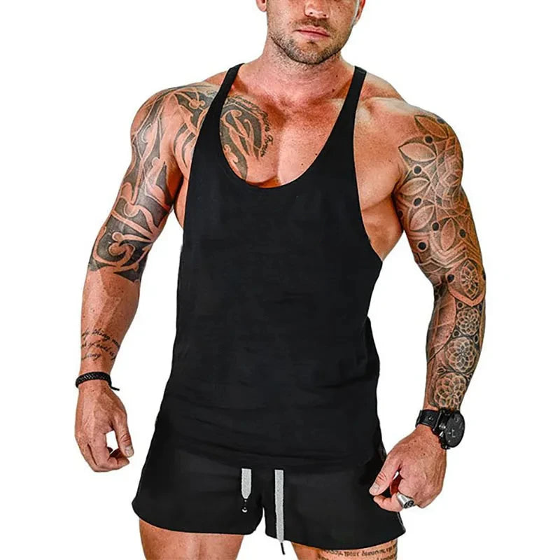 Top Gyms Men's Clothes Tank Vest Gym Shirt Undershirt Man Sportswear Bodybuilding Workout Vests Muscle Clothing Brand Fitness